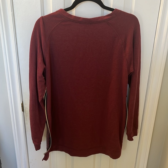 Stella & Dot Burgundy Side Zip Sweatshirt - Picture 3 of 3